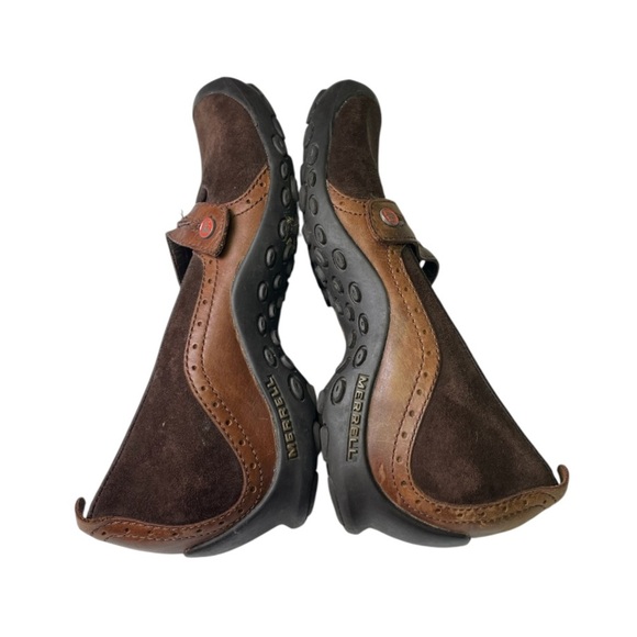 Merrell Mary Jane Shoes Plaza Bandeau Brown Leather Suede Womens Size 7 - Picture 6 of 8